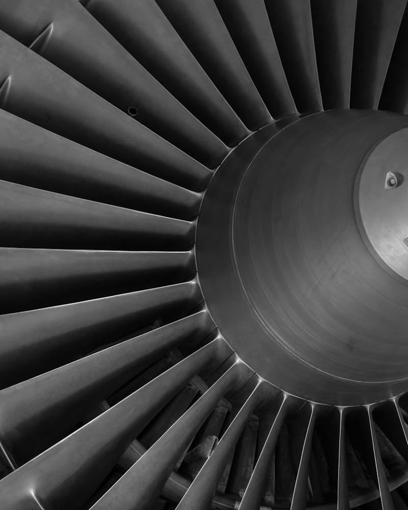 Jet turbine engine close-up