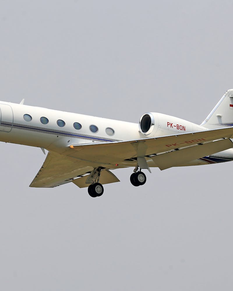 Gulfstream private jet in flight